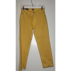 Women's New With Tags Gap Cheeky Straight Yellow Jeans 00/24 Cuffed